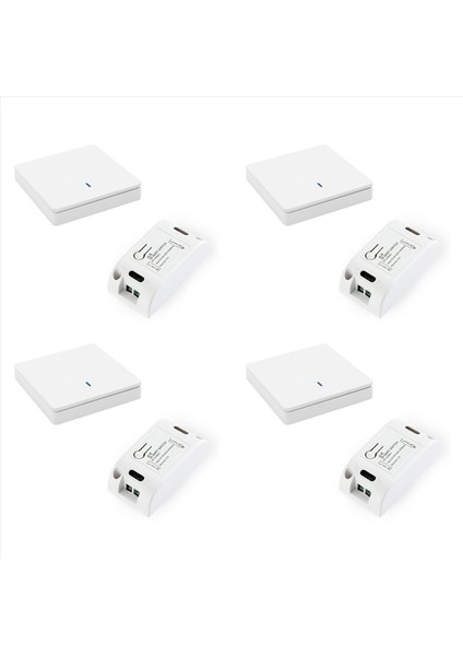 4x Kablosuz Akıllı Işık Anahtarı Rf 433MHZ Aydınlatma Kontrolü Akıllı Anahtar Ac 90-250V 10A Modülü (1 W ve 1 C) (Yurt Dışından)