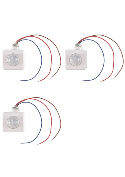3x Otomatik Pır 85-265V Güvenlik Pır Kızılötesi Hareket Sensörü Dedektörü Duvar LED Işık Açık 160 Derece 10M Beyaz (Yurt Dışından)