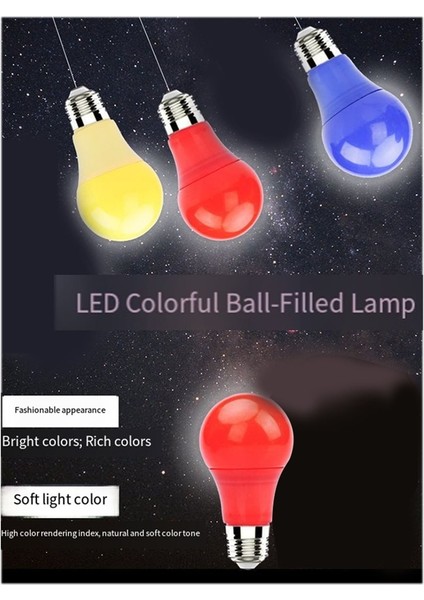 Festivaller Için LED Ampul Renkli Işık E27 7W Renkli Ampul Ktv Barlar Vitrinler LED Renkli Ampul Kırmızı (Yurt Dışından) indirimleri