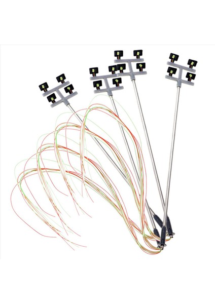 24 Pcs Ho Ölçekli Model Aydınlatma Kulesi Kule Işıkları Model Işıklar Düzeni Elektrik Direği Tren/bahçe/oyun Alanı/stadyum (Yurt Dışından) fiyatları