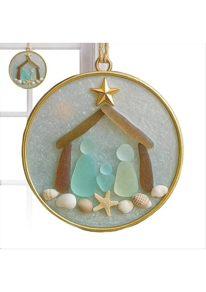 Kıyı Noel Süsleri Akrilik Noel Kıyı Süsleme Plaj Temalı Kolye Pencere Duvar Oturma Odası Tatil B Için (Yurt Dışından)