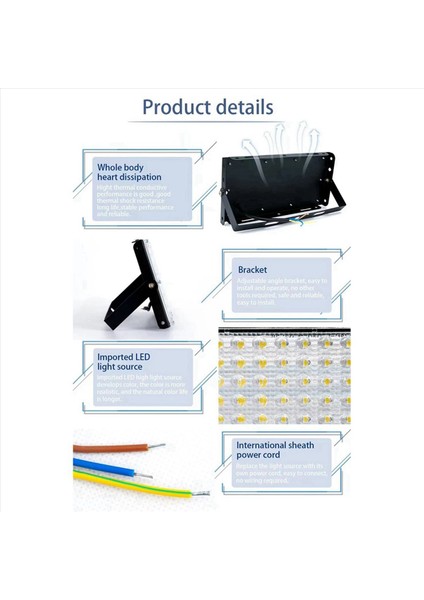 2x LED Projektör 50 W Açık Su Geçirmez Projektör Kamp Açık Projeksiyon Lambası Projektör LED Projektör Ab Tak (Yurt Dışından) fırsatları