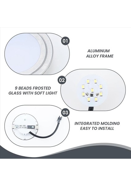 12V Dc 1 5W Davlumbaz Işıkları Sm Soket Delikli Dolap Soba LED Işık Beyaz Mutfak Davlumbaz Ampuller 4 Paket (Yurt Dışından) fiyatları