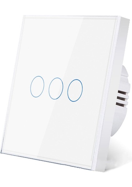 Avrupa AC100-240V Temperli Siyah Beyaz Cam Dokunmatik Anahtar Paneli Duvar Işık Sensörü Düğmesi Gang 10A Kesme 3 Gang(Ab) (Yurt Dışından)