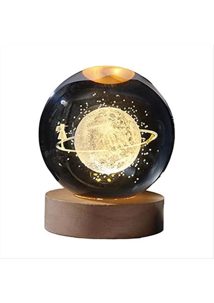 LED 3D Graved Galaxy Ball Gece Işık Yıldızlı Cam Küre Lambası, Ahşap Base Ev Dekoru Kadınlar ve Kızlar Için (Yurt Dışından)