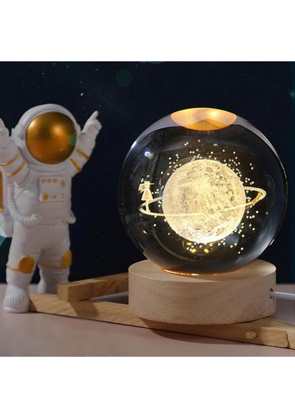 LED 3D Graved Galaxy Ball Gece Işık Yıldızlı Cam Küre Lambası, Ahşap Base Ev Dekoru Kadınlar ve Kızlar Için (Yurt Dışından) fiyatları