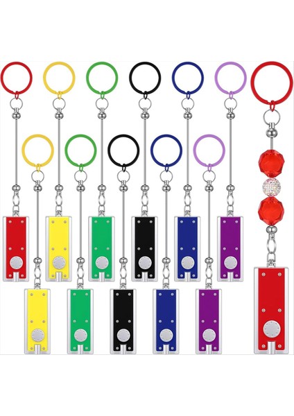 12SET Beadable Keychain 12 Pcs Beadable Anahtarlık Çubukları 12 Pcs Mini LED Işık, Anahtar Zincir Aksesuarları Toplu, Için (Yurt Dışından)