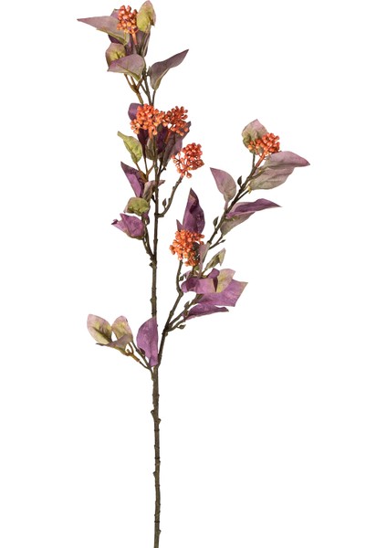 Yapay Okaliptus Dalı Bordo-Turuncu 86 Cm.