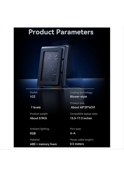 V22 Dizüstü Soğutucusu USB Şarj Rgb Işık 13 3-17 3 Inç Oyun Dizüstü Dizüstü Bilgisayarlar 7 Liği Ayarlanabilir Dizüstü Soğutma (Yurt Dışından) fiyatları