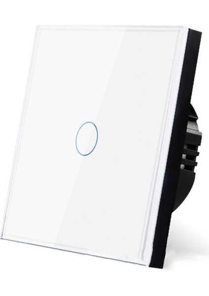 Avrupa AC100-240V Temperli Siyah Beyaz Cam Dokunmatik Anahtar Paneli Duvar Işık Sensörü Düğmesi Çetesi 10A Kesinti 1 Gang(Ab) (Yurt Dışından)