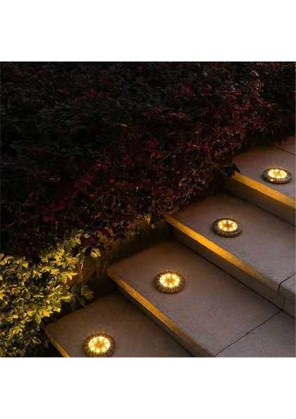 4 Adet 8led Güneş Enerjisi Disk Işık Açık Bahçe Güneş Yeraltı Işık Güverte Işık Spot Gömülü Güneş LED Lamba (Yurt Dışından) fırsatları
