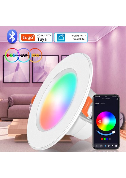 Tuya Bluetooth Akıllı LED Downlight LED Lamba Ampul Kısılabilir Rgb Rf 2 4g Uzaktan Grup Kontrol LED Spot Işık 10 W (Yurt Dışından) fırsatları