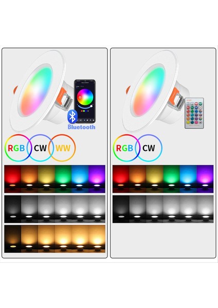 Tuya Bluetooth Akıllı LED Downlight LED Lamba Ampul Kısılabilir Rgb Rf 2 4g Uzaktan Grup Kontrol LED Spot Işık 10 W (Yurt Dışından) indirimleri