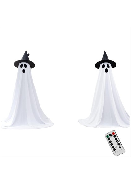 2 Paket Cadılar Bayramı Dekorasyonları, Cadılar Bayramı Partisi Süslemeleri, Yard Garden Için Uzaktan Kumanda Işıkları ile Hayalet Süslemeleri (Yurt Dışından)