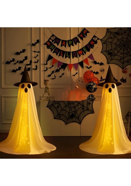 2 Paket Cadılar Bayramı Dekorasyonları, Cadılar Bayramı Partisi Süslemeleri, Yard Garden Için Uzaktan Kumanda Işıkları ile Hayalet Süslemeleri (Yurt Dışından) fırsatları