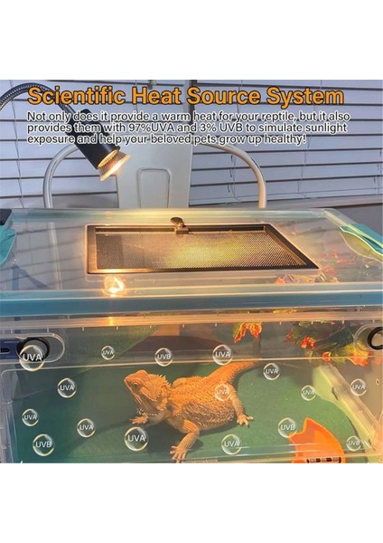 Kısılabilir Sürüngen Isı Lambası Uvb Işık Dönebilen Basking Spot Işık Sürüngen Kertenkele Teraryum Ab Tak Için Güneş Işığı Taklit (Yurt Dışından) fırsatları