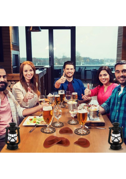 24X Kovboy Şapkası Dört Tekerlekli Fener Batı Kovboy Tema Partydecoration Plastik Şapka Retro Tekerlek Asılı Lamba (Yurt Dışından) modelleri