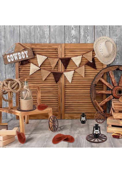 24X Kovboy Şapkası Dört Tekerlekli Fener Batı Kovboy Tema Partydecoration Plastik Şapka Retro Tekerlek Asılı Lamba (Yurt Dışından) fırsatları