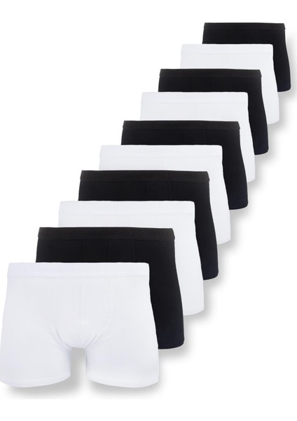 Erkek 10'lu Likralı Pamuklu Esnek Kumaş Premium Seri Boxer