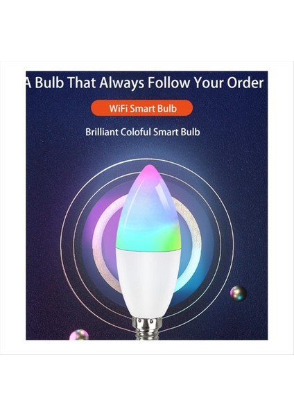 2pcs Tava Akıllı Wifi LED Ampul Beş Yönlü Spiral Mum Ampul Wifi Rgb Ampul Uzaktan Kumanda ve Ses Kontrolü 5W (Yurt Dışından) modelleri