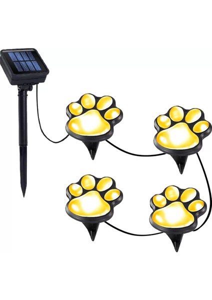 4pcs Güneş LED Işık Pençe Lambası Dış Mekan Su Geçirmez Bahçe Yeraltı Lambası Sıcak Işık (Yurt Dışından)