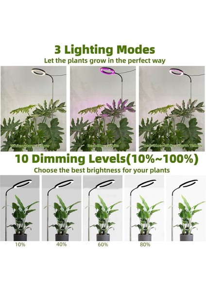 2 Adet 160MM Tam Spektrum 72LED Kısılabilir Bitki Büyümek Işık Tam Spektrum Bitki Işık Bitki 3 Kısılabilir Mod Zamanlayıcı A (Yurt Dışından) indirimleri