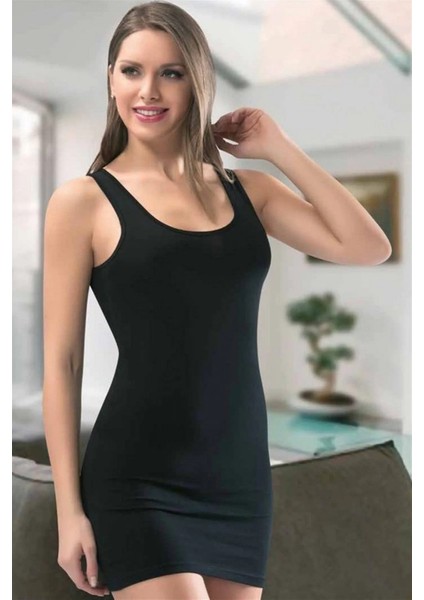 Bayan Kalın Askılı Tunik Body Siyah indirimleri