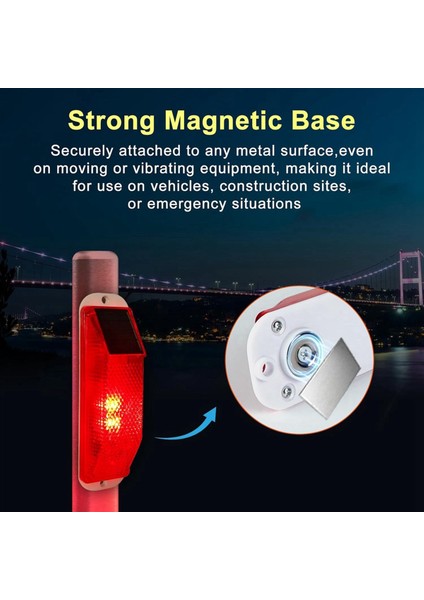 Güneş Uyarı Işıkları Parlak Güneş Strobe Lambası Manyetik Taban Su Geçirmez LED Beacon Emniyet Işığı Açık 8 Paket Kırmızı (Yurt Dışından) modelleri