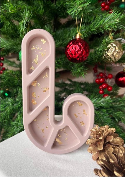 Kahverengi Gold Parçacıklı Dekoratif Beton Yılbaşı Şeker ve Takı Tabağı fiyatları