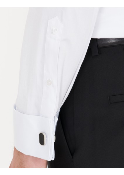 Erkek Beyaz Slim Fit Smokin Gömlek 50256426-VR013