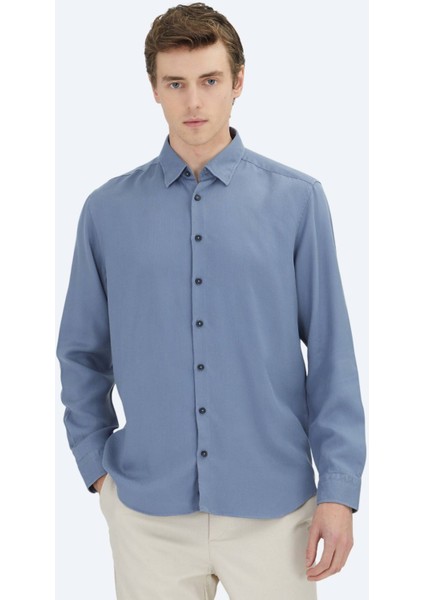 Mavi Regular Fit Dokuma Casual Gömlek