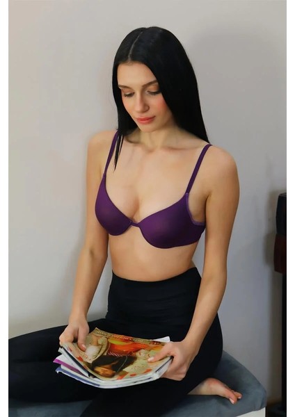 Kadın Destekli Balenli Sütyen Mor fiyatları