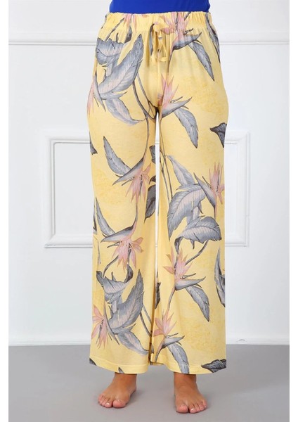 Bayan Penye Bol Paça Pantolon Sarı fiyatları