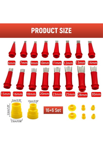 Evrensel Entegre Kauçuk Nozul Takım Seti, Kalafat Takım Seti Kolay Kalafat Sonlandırıcı Nozul (22 Adet) (Yurt Dışından) modelleri