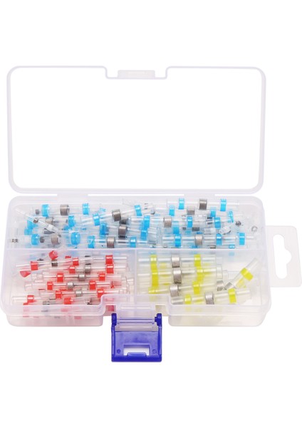 100 Adet Lehim Contası Isıyla Daralan Uçlu Konnektör Terminalleri Elektrik Bakır Kılıflı (35 Kırmızı 30 Mavi 25 Beyaz 10 Sarı) (Yurt Dışından)