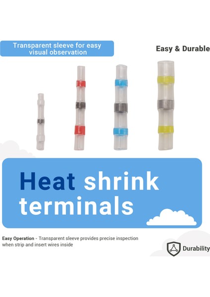 100 Adet Lehim Contası Isıyla Daralan Uçlu Konnektör Terminalleri Elektrik Bakır Kılıflı (35 Kırmızı 30 Mavi 25 Beyaz 10 Sarı) (Yurt Dışından) fırsatları