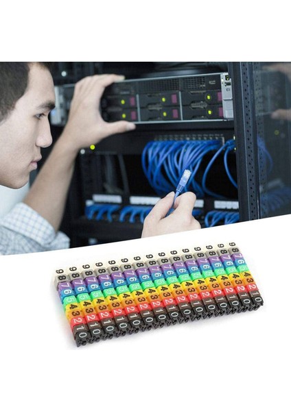 Klipsli Kablo Işaretleyici Kutulu Plastik Numaralı Tel Etiket Tüp Seti Renkli Kablo Işaretleyici (150 Adet Kcm-1,5 Mm) (Yurt Dışından) modelleri