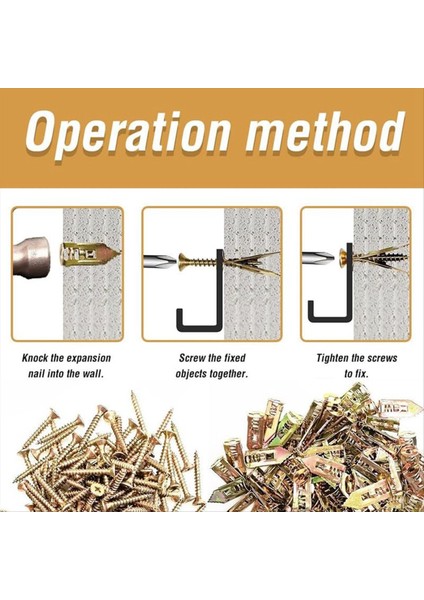 Kolay Uygulama Için 50 Adet Geliştirilmiş Kendiliğinden Delen Duvar Ankraj Vidaları (Yurt Dışından) fırsatları