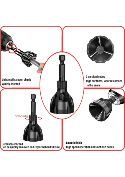 Metal Için Çapak Alma Aleti, Altıgen Şaftlı Diş Onarım Aleti ve Pah Kırma Aleti, 1/8-3/4 Inç (3 Mm-19 Mm) Ölçülerine Uygundur, Her Türlü Malzemeye Uygundur (Yurt Dışından) modelleri