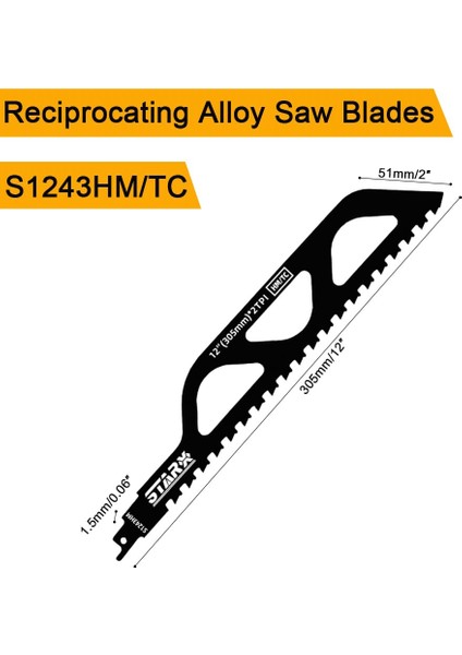 Gözenekli Beton, Elyaf Çimento ve Tuğla Kesmek Için Alternatif Hareketli Testere Bıçağı Karbür Tungsten Karbür Testere Bıçağı 305 Mm/12 Inç (Yurt Dışından) fiyatları