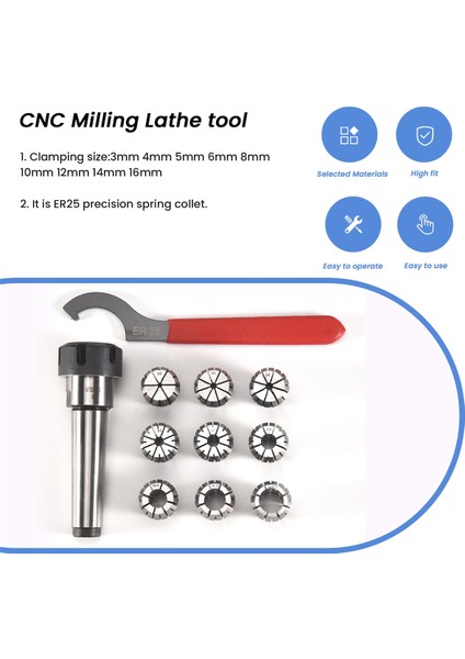 9 Adet ER25 Yaylı Pens + 1 Adet Mt3 M12 ER25 Pens Mandren Morse Konik Tutucu Cnc Freze Torna Tezgahı Takımı Için (Yurt Dışından) fırsatları