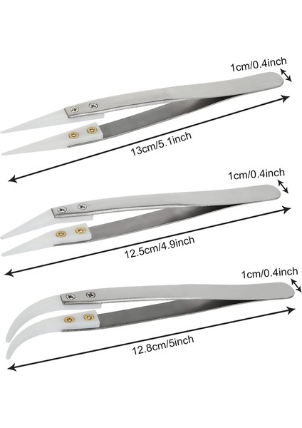 6 Adet Hassas Seramik Ters Lehim Cımbızı, Iletken Olmayan, Anti-Manyetik Sivri ve Kavisli Uçlu Cımbız Seti (Yurt Dışından) modelleri
