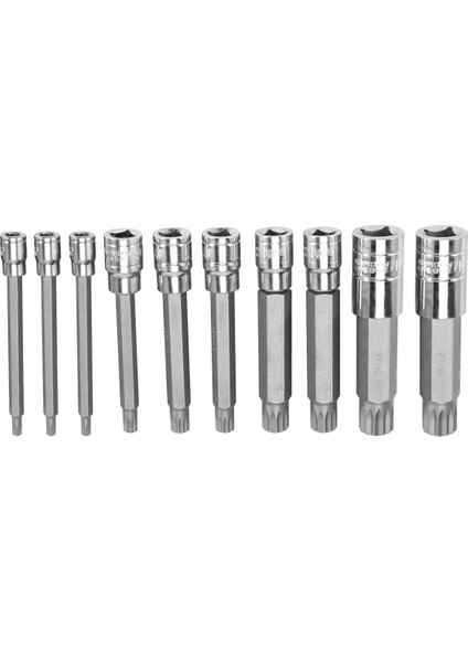 10 Parça 4 Inç Spline Uçlu Soket Takımı M Tipi Üniversal Manşon M4-M18 Üçlü Kare Spline Uçlu Soket Takımı (Yurt Dışından) modelleri