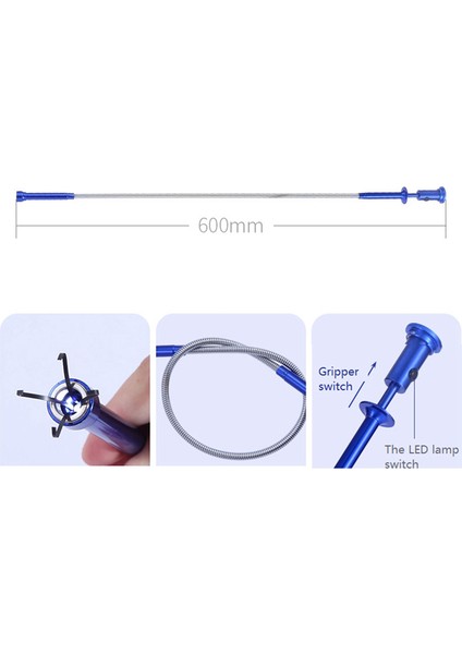 Esnek Alma Mıknatısı 4 Pençeli LED Işık Manyetik Uzun Yaylı Alma Aleti Araba Tamircisi Tuvalet Aleti Kanalizasyon Alma Aracı (Yurt Dışından) fırsatları