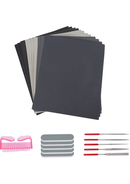 23 Parça Reçine Döküm Aletleri Seti, Epoksi Reçine Cilalama Seti, 12 Zımpara Kağıdı, 5 Cila Bloğu, 5 Şekil Dosyası, 1 Fırça (Yurt Dışından)