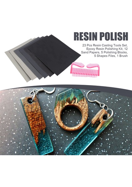 23 Parça Reçine Döküm Aletleri Seti, Epoksi Reçine Cilalama Seti, 12 Zımpara Kağıdı, 5 Cila Bloğu, 5 Şekil Dosyası, 1 Fırça (Yurt Dışından) fırsatları