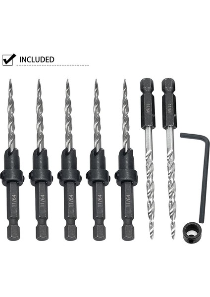 Pilot Delik Delmek Için 2 Adet Konik Matkap Ucu ve 5 Adet Ahşap Havşa Matkap Ucu Seti (Yurt Dışından) modelleri