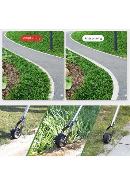 Çim Kenar Kesme Aleti, El Tipi Çim Kenar Kesme Makinesi, Tekerlekli Döner Düzeltici Çim Kenar Kesme Makası Bahçe Kaldırımı Için (1,6 M) (Yurt Dışından)
