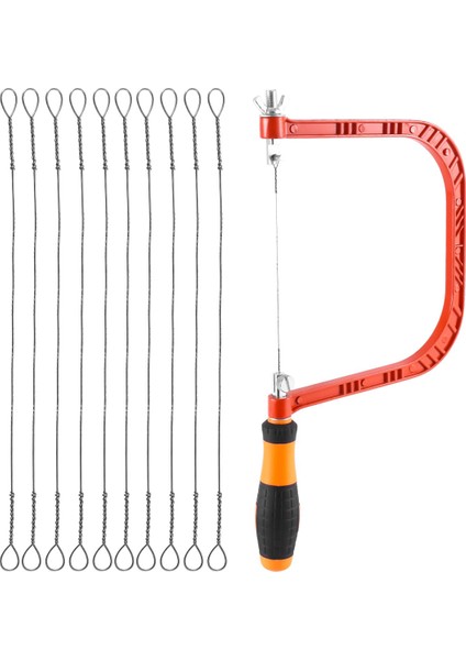 6 Inçlik Baş Testeresi El Testeresi, Dekupaj Testeresi Baş Testeresi Çerçevesi ve Ahşap, Plastik, Kauçuk Vb. Için Ekstra 20 Parça Yedek Bıçak Seti (Yurt Dışından)