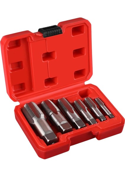 6 Parçalı Npt Boru Musluk Seti, Hassas Karbon Çelik Konik Musluk Seti ve Saklama Kutusu Tesisatçılar, Mekanikçiler ve Kendin Yapçılar Için (Yurt Dışından)